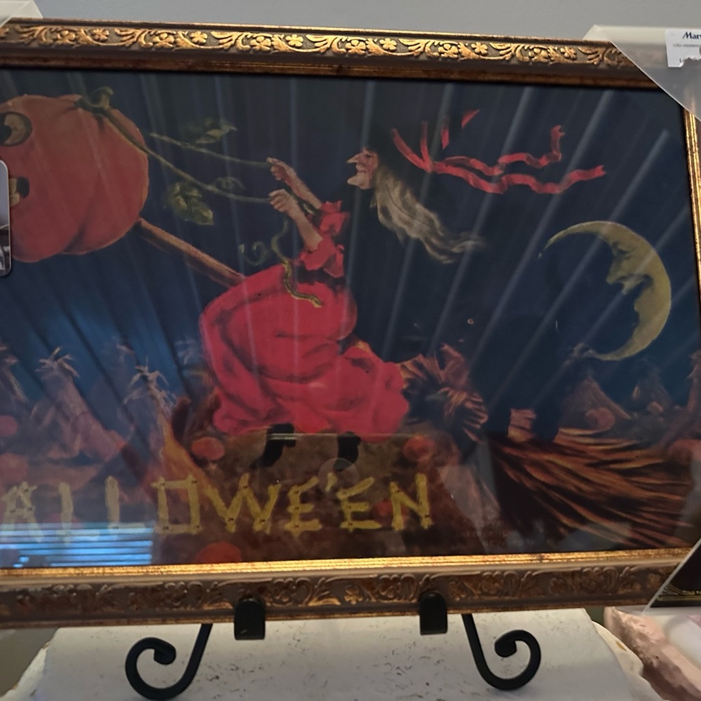 Marmont Hill Vintage Style Halloween Witch Framed Art Decor